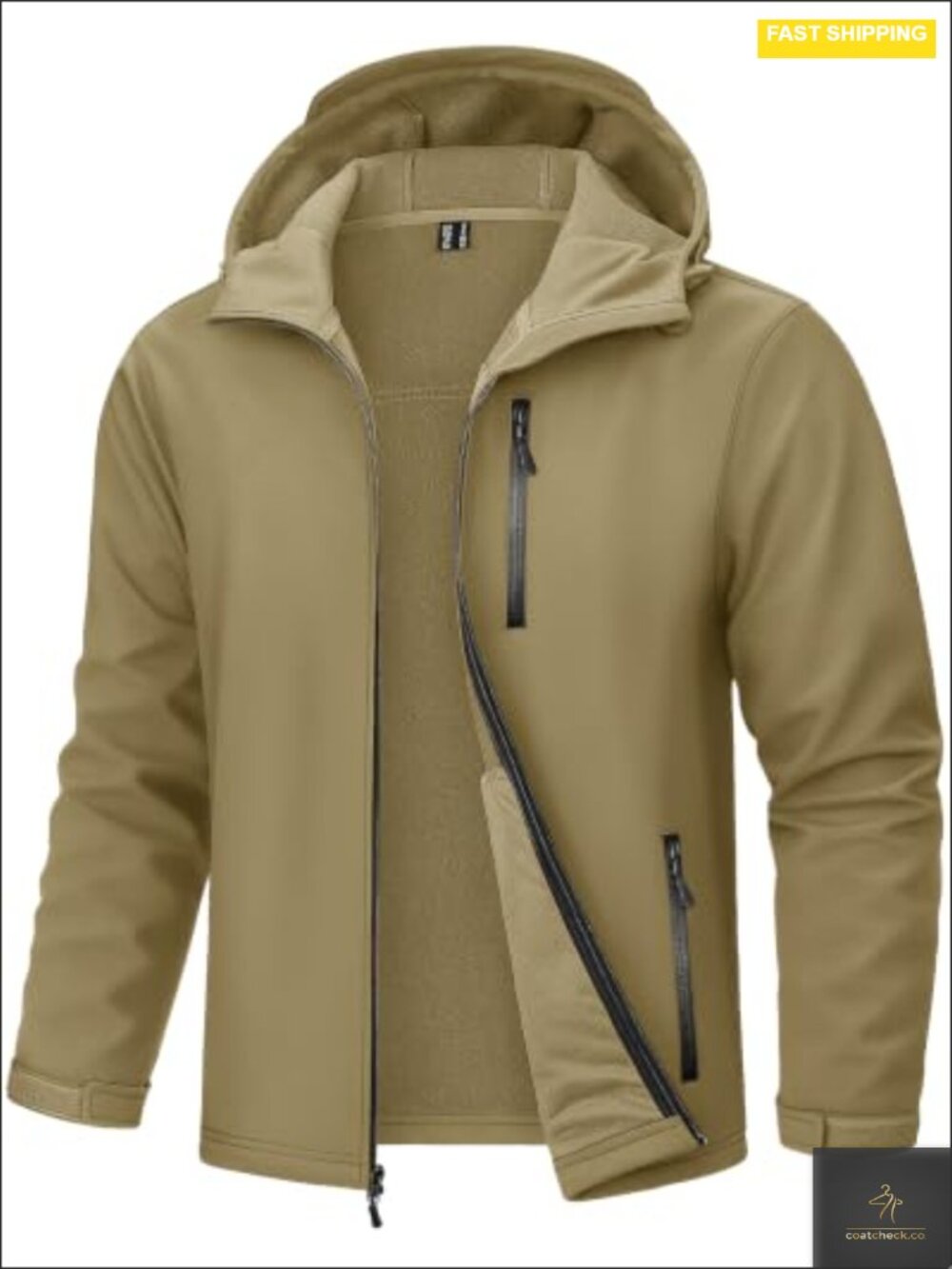 Waterproof Fleece Lined Softshell Jacket Lightweight Outdoor